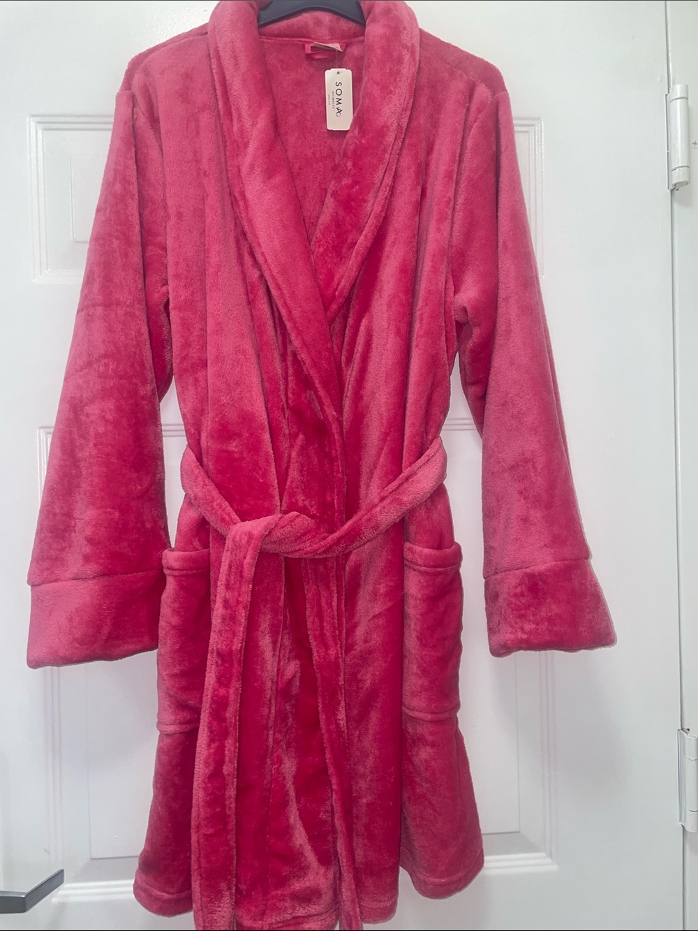 Soma Plush Shawl-Collar Robe in PINK KISS …. L/XL